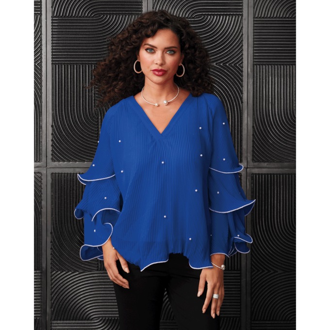 Mia Ruffled Blouse, , large