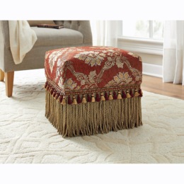 Firelight Fringe Ottoman, , large