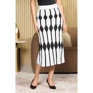 Ryan Reversible Patterned A-Line Sweater Skirt for Women, , large