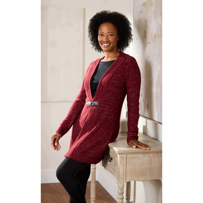 Marissa Buckle Cardigan, , large