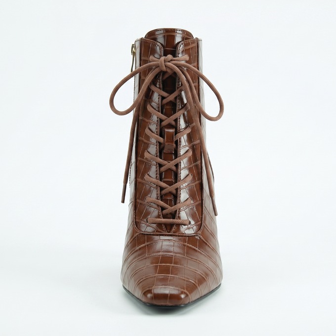 Croco Lace-Up Bootie, , large