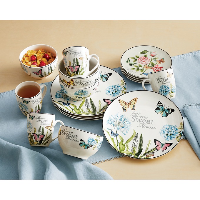 16-Piece Sweet Home Butterfly Dinnerware Set, , large