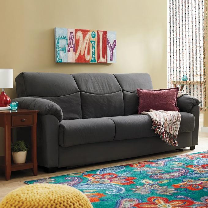 Super Plush Convertible Sofa Bed with Storage, Gray, large
