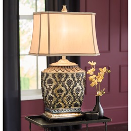 Floral-Patterned Table Lamp, , large