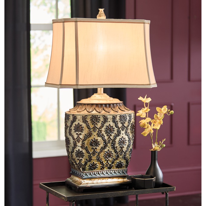 Floral-Patterned Table Lamp, , large