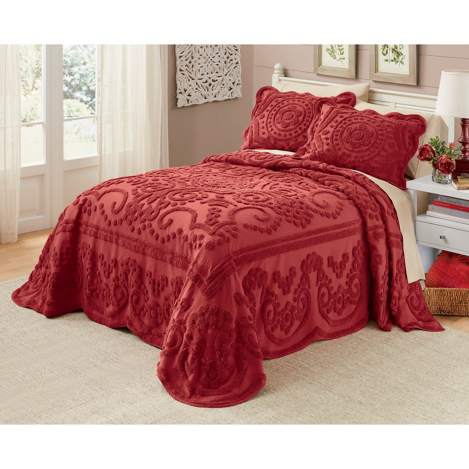 Scallop Chenille Bedspread Midnight Velvet