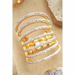 Diamond Line Wide-Band Ring, , large