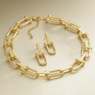 Stirrup Link Necklace and Earring Set, , large