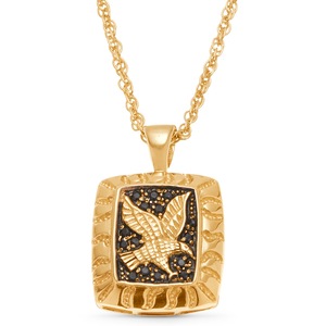 Men's Pave Eagle Necklace, , large