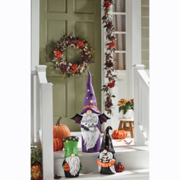 Lit Outdoor Halloween Wreath &amp; Garland, , large