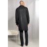 Sylvester Men&rsquo;s Faux Suede Trench Coat with Faux Leather Trim, Black, large