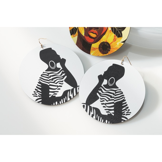 Art Image Earrings, , large