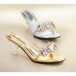 Classique Vinyl Rhinestone Slide, , large