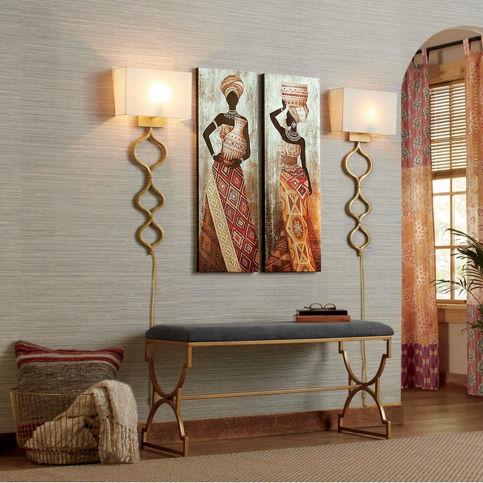 Gold Eyelet Wallchiere, , large