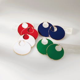 Color Enamel Hoops, , large
