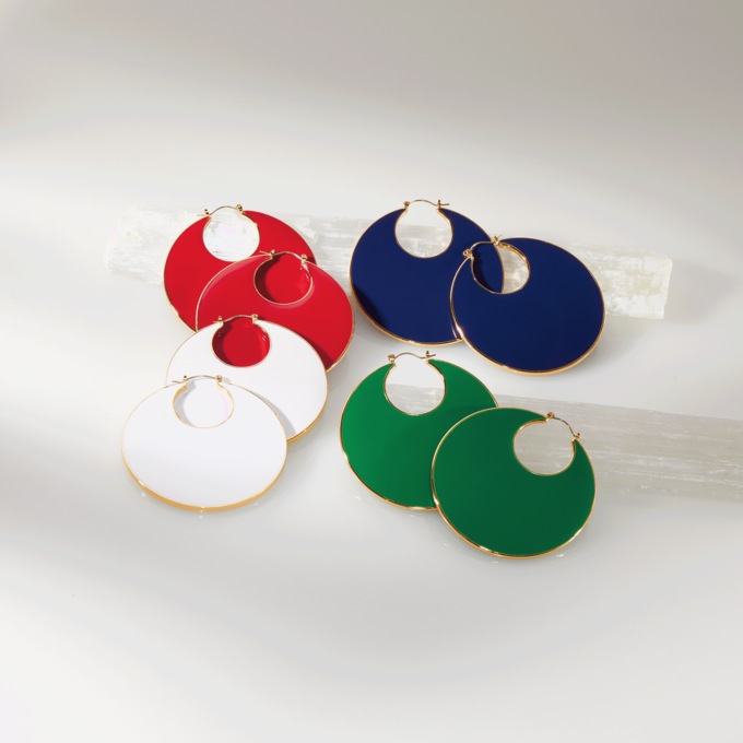 Color Enamel Hoops, , large