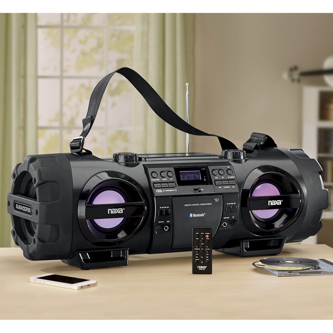Naxa Bass Reflex Boom Box and PA System with Bluetooth, , large