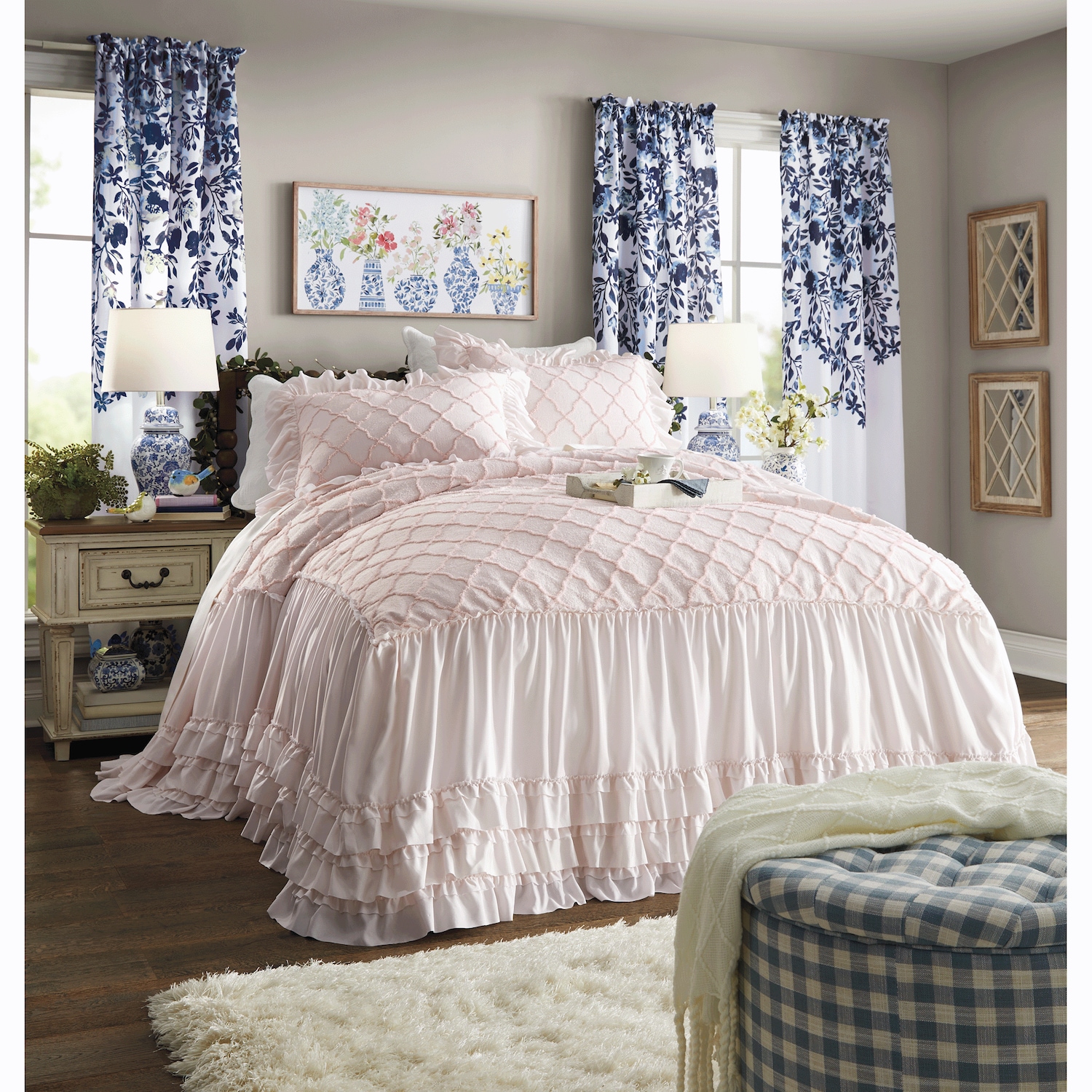 スカート She Tokyo Betty Velvet Quilt 34 Josie Skirted Bedspread | Midnight Velvet