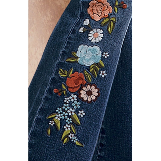 Fleetwood Floral Embroidered Jean, , large