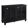 Arched Mission-Style TV Stand, Black, large