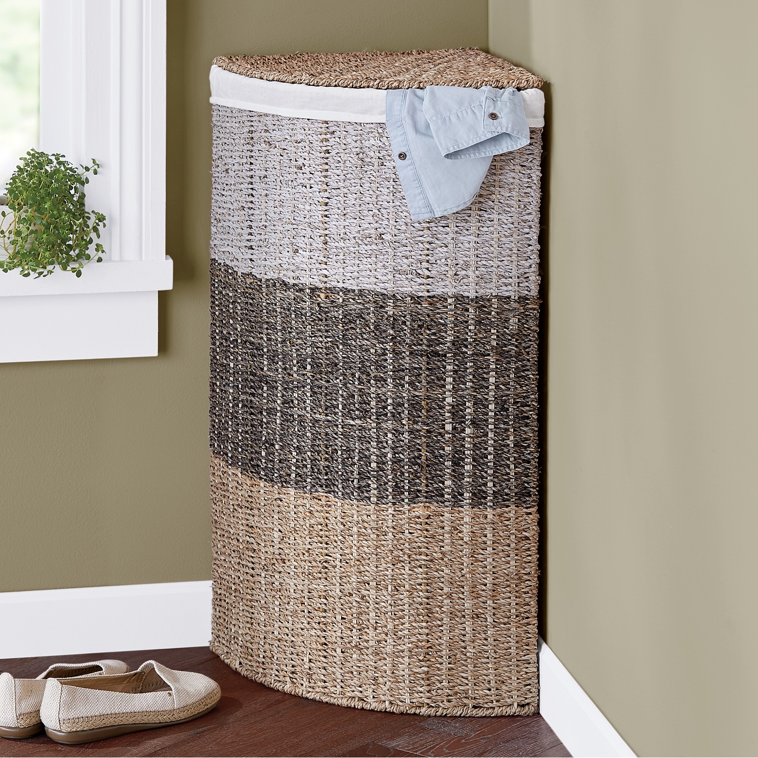 Corner Laundry Hamper Midnight Velvet