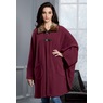 Faux-Fur Trim Cape, Bordeaux, large