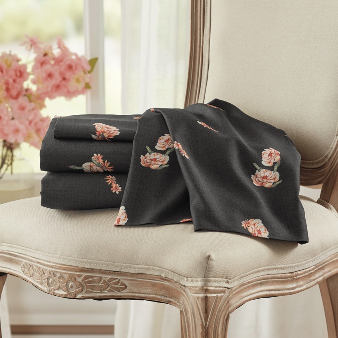 Midnight Garden Microfiber Sheet Set, , large