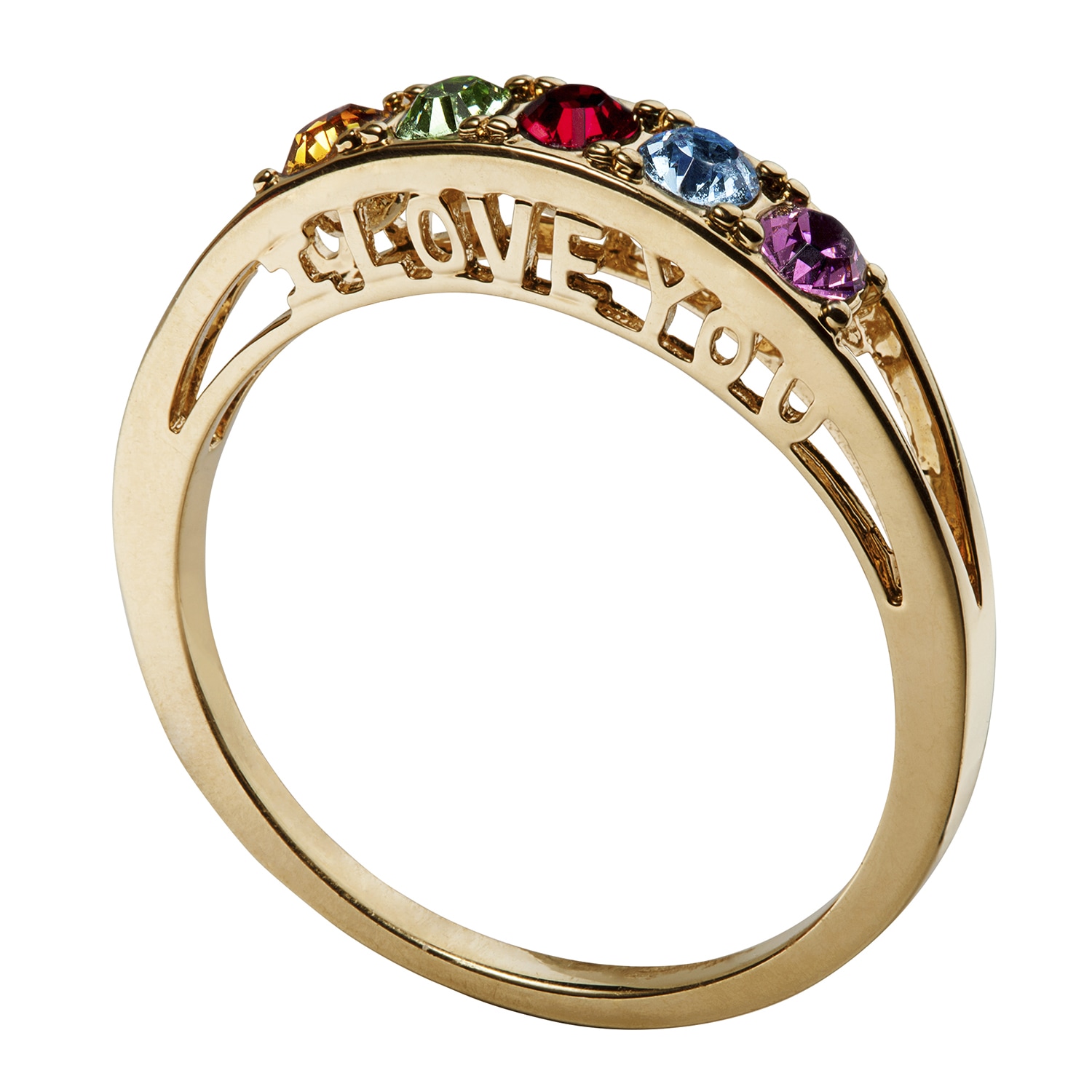 I Love You Family Sterling Silver Ring, , large