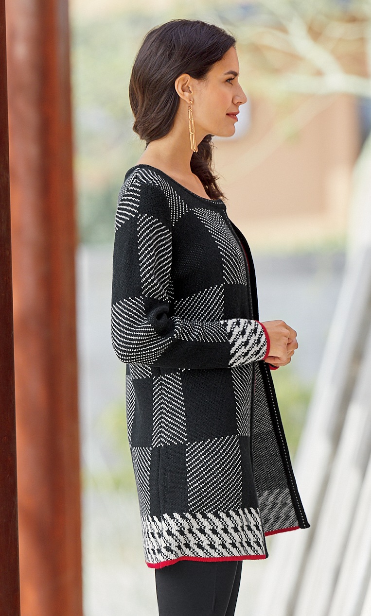 geo print cardigan