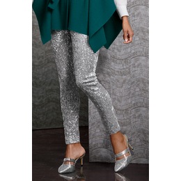Lucinda Sequin Legging, Silver, large