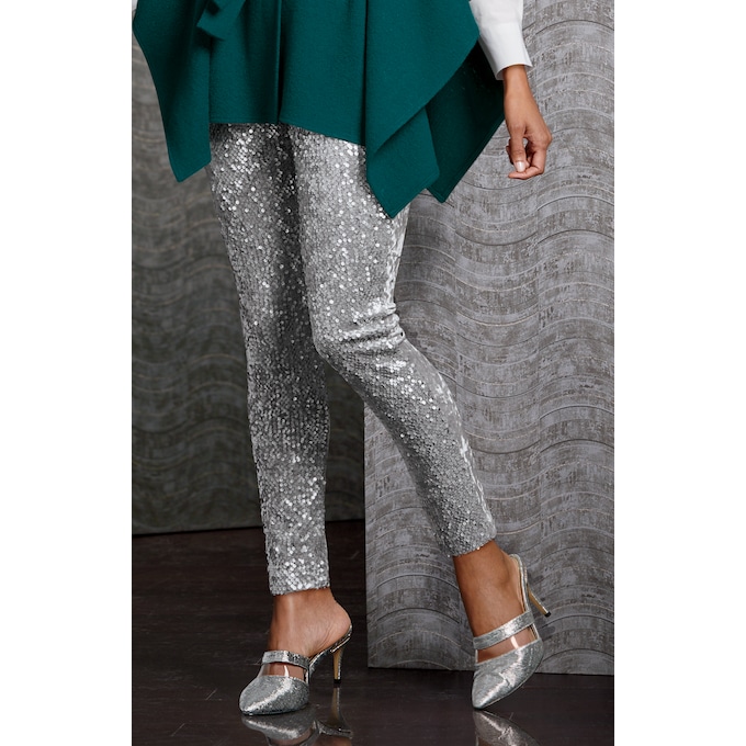 Silver sparkly leggings new arrivals