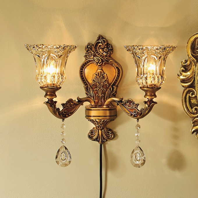 Vintage-Style Ornate Wall Sconce, , large