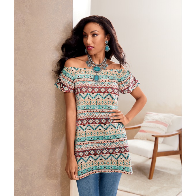 Celine Off-Shoulder Tunic, , large