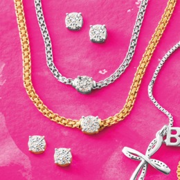 Diamond Cluster Necklace and Earring Set, , large