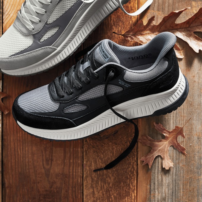 Skechers Bob's Slip-Ins Squad 4 Core Look Lace-Up with Leather Upper, Memory Foam Insole and Heel Pillow, , large