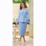 Bow Sleeve Skirt Suit, , large