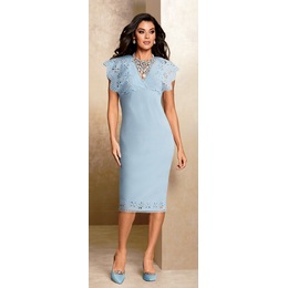 Eyelet Sheath Dress, , large