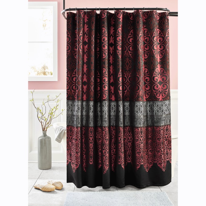 Kismet Shower Curtain, Red, large