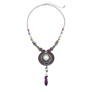 Crystal Beaded Art Deco Necklace, , large