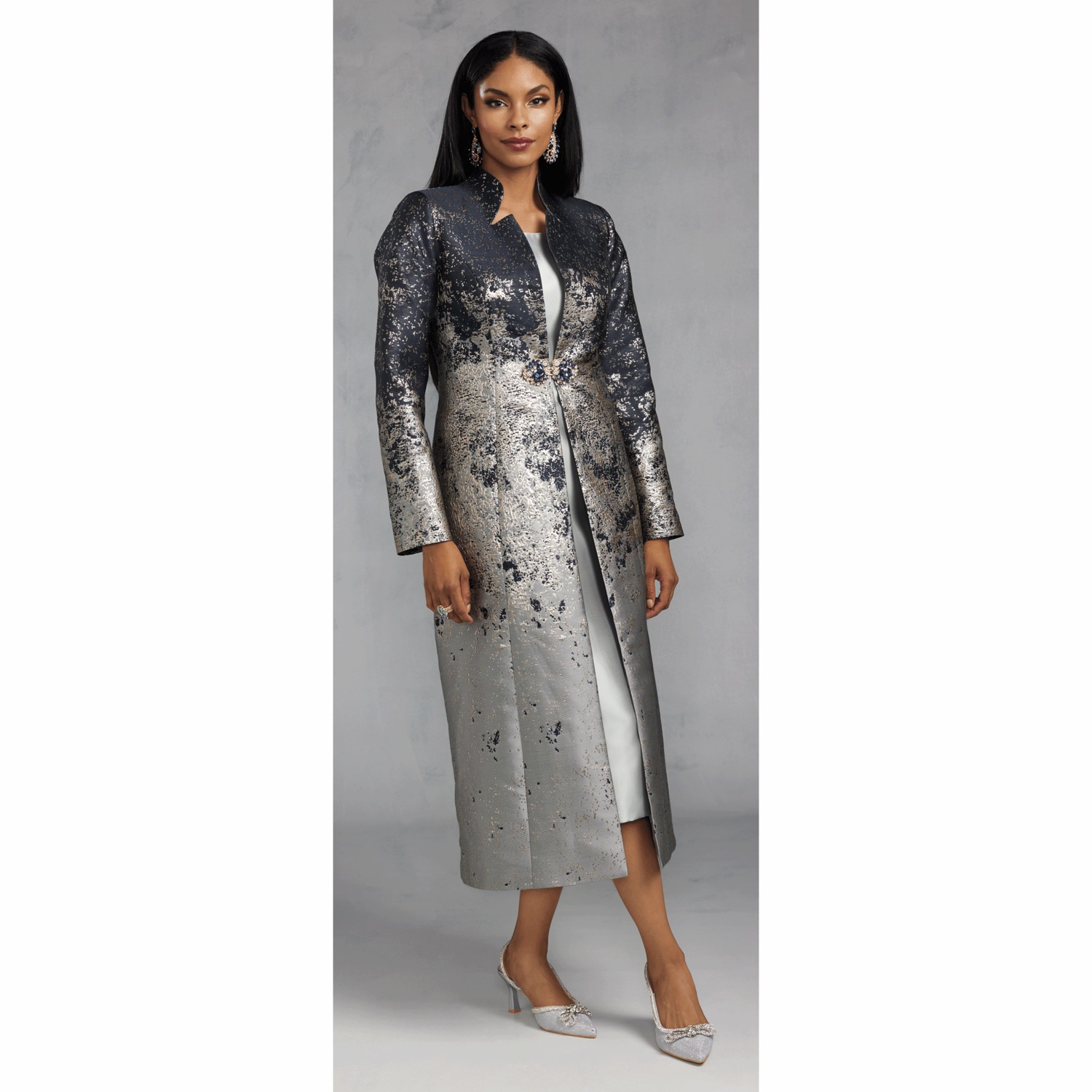 Jenaye Jacquard Jacket Dress | Midnight Velvet