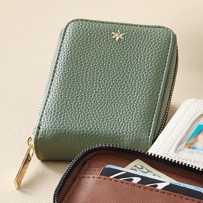 Kedzie Faux Leather Zip Wallet with Exterior ID Window, , large