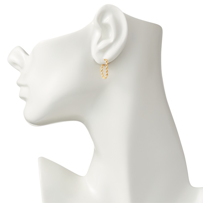 14K Gold Rope Earrings, , large