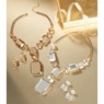 Crystal Rectangle Necklace and Earring Set, , large