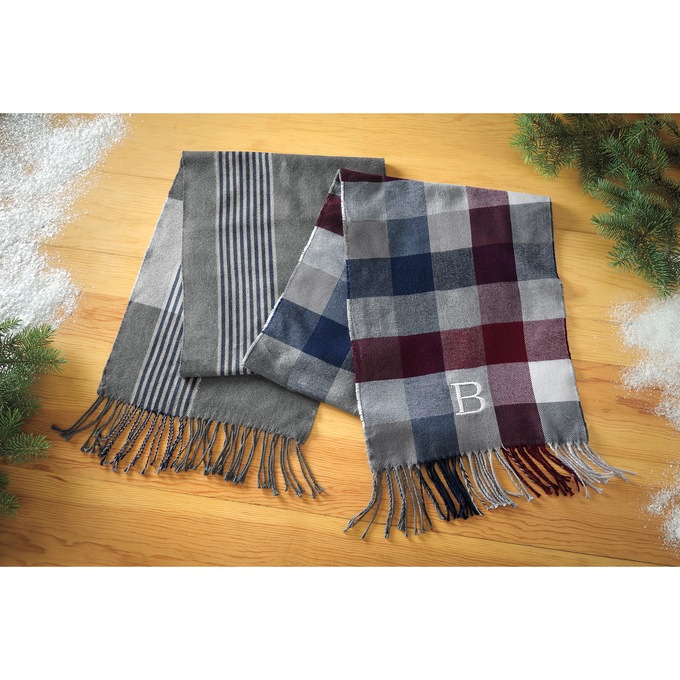 Men's Plaid Scarf, , large