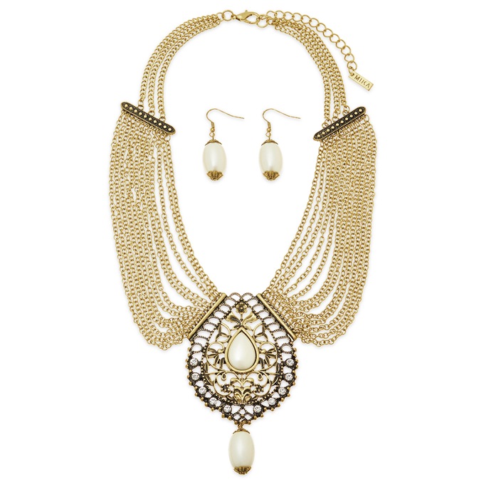 Faux-Pearl Necklace and Earrings Set | Midnight Velvet (680 x 680 Pixel)