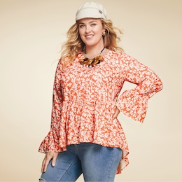 Flora Flutter Blouse, , large