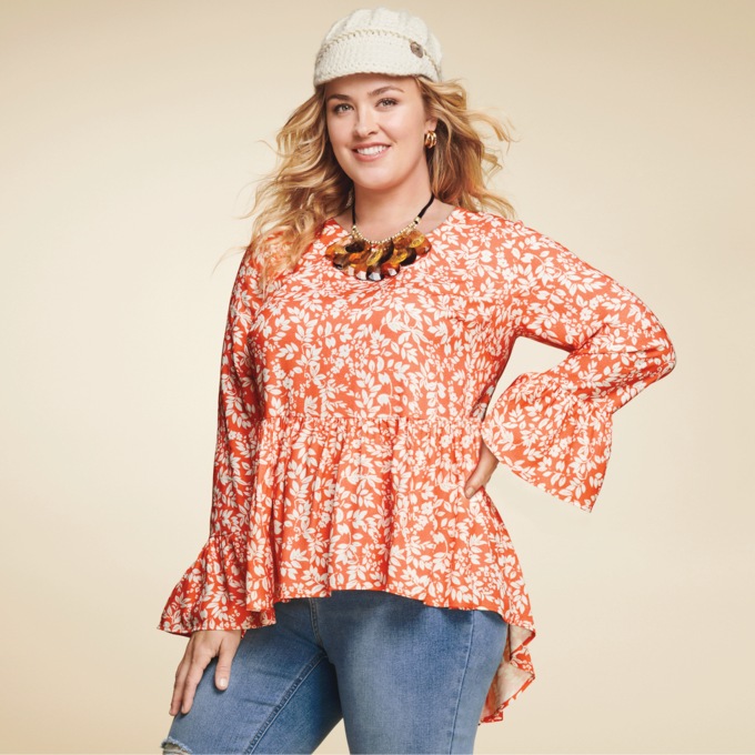 Flora Flutter Blouse, , large