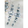 Crystal Emerald Drop Earrings, Silvertone, large