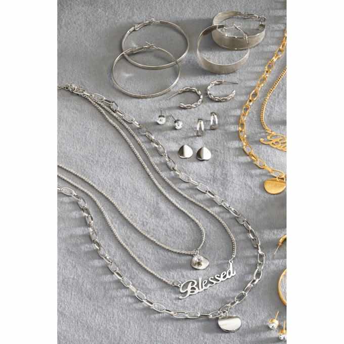 Blessed Multi-Strand Necklace and 6-Pair Earring Set, , large