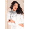 Paola Faux-Pearl 2-Piece Skirt Suit with Gradient Embellishments, White, large